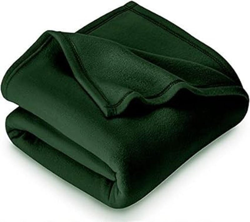 Purav Light Fleece Blanket for Single Bed Soft, Woolen, Winter & Traveling Blanket Ideal AC & All-Season Blanket Polar Fleece & Micro Mink -60" X 90''-1 Pc, Green - Image 1