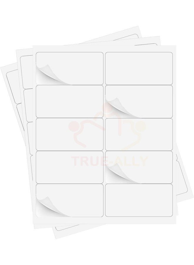 True-Ally 200 Pcs Waterproof Pearl White Vinyl Stickers(No Residue) for Mason Jars Glass Bottles, Decals Craft, Kitchen Jar Labels Bottle Stickers 5cm x 2.5cm - Image 1
