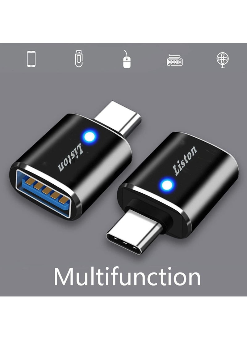 Liston - USB Type C to USB A OTG Flash Drive Adapter USB Type C Male to USB A Female black - Image 1