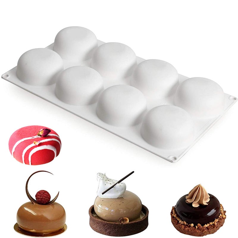 OCPO Kitchen 3D Stone Silicone Mold for Baking Mousse Cake French Dessert Pastry Chocolate Pudding Cupcake Stone Shape 8Cavity