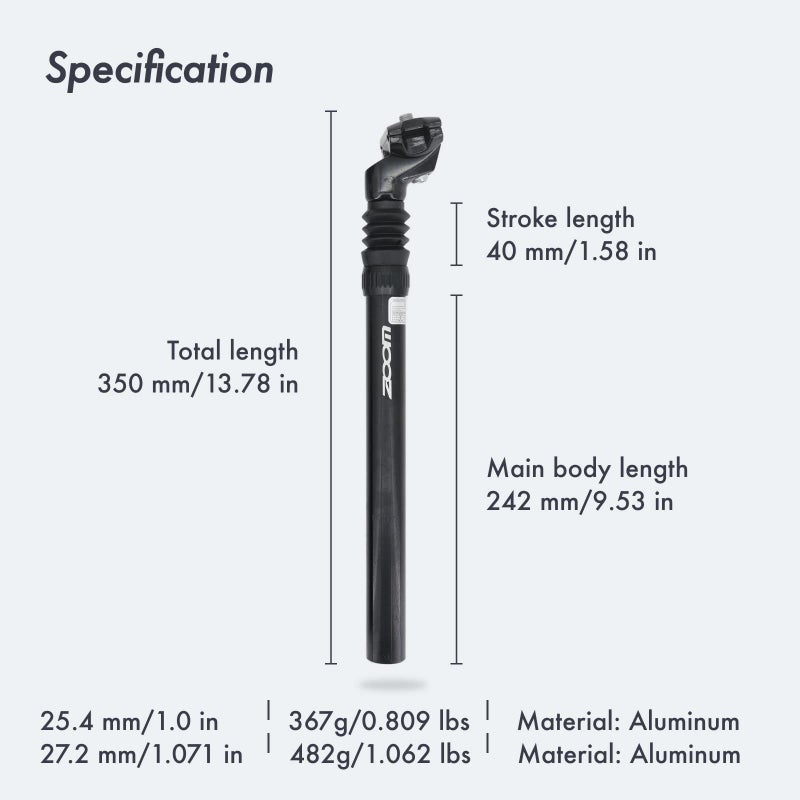 DJC Components DJC Bike Suspension Seatpost Shock Absorber Damper Rubber Seat Post 25.4 27.2 28.6 30.4 30.9 31.6 mm Lightweight Aluminum(31.6mm Black) - Image 3