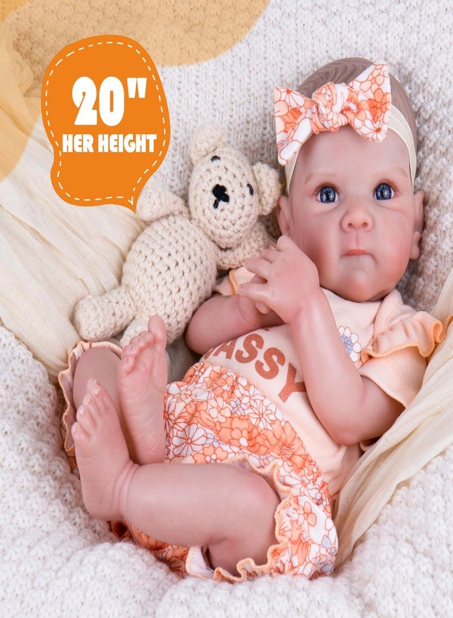 Aori Reborn Baby Dolls Girl Lifelike - Realistic 20-Inch Newborn Baby Girls with Poseable Limbs and Feeding Kit, Gift for Kids 3+, Pre-Parents, Grand-Parents, Collectors - Image 4