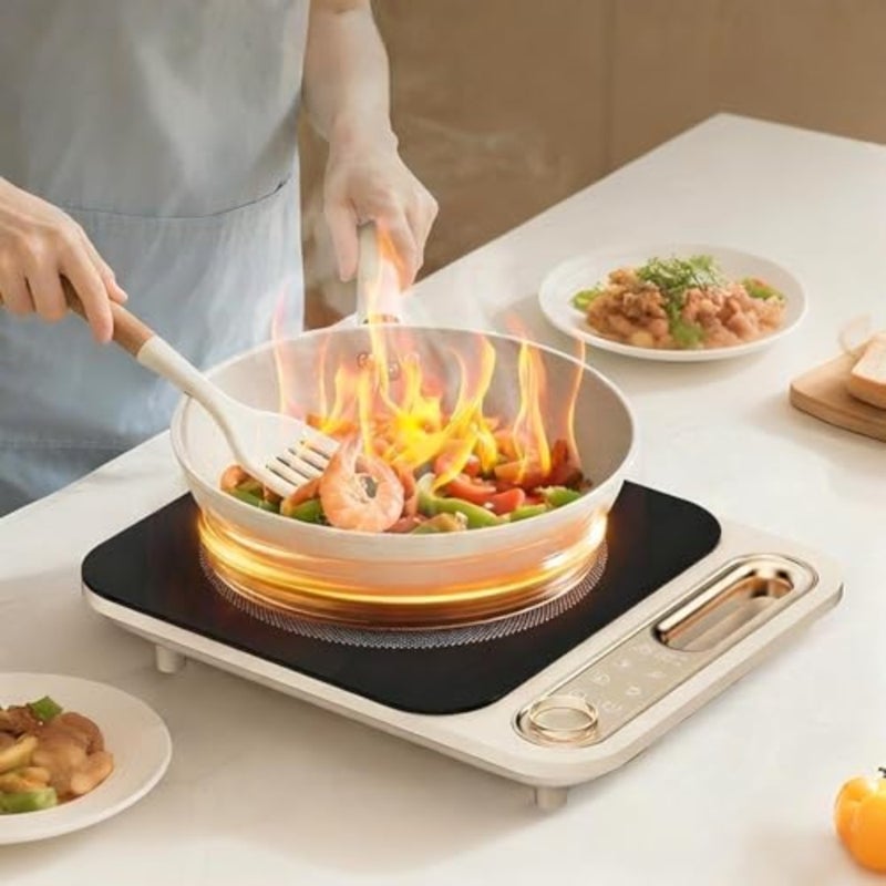 3500W Portable Infrared Cooker, Dual Heating Single Burner Electric Hob with Touch Screen and Knob Control, Timer and Keep Warm Function, Large Heating Panel Suitable for All Cookware - Image 1