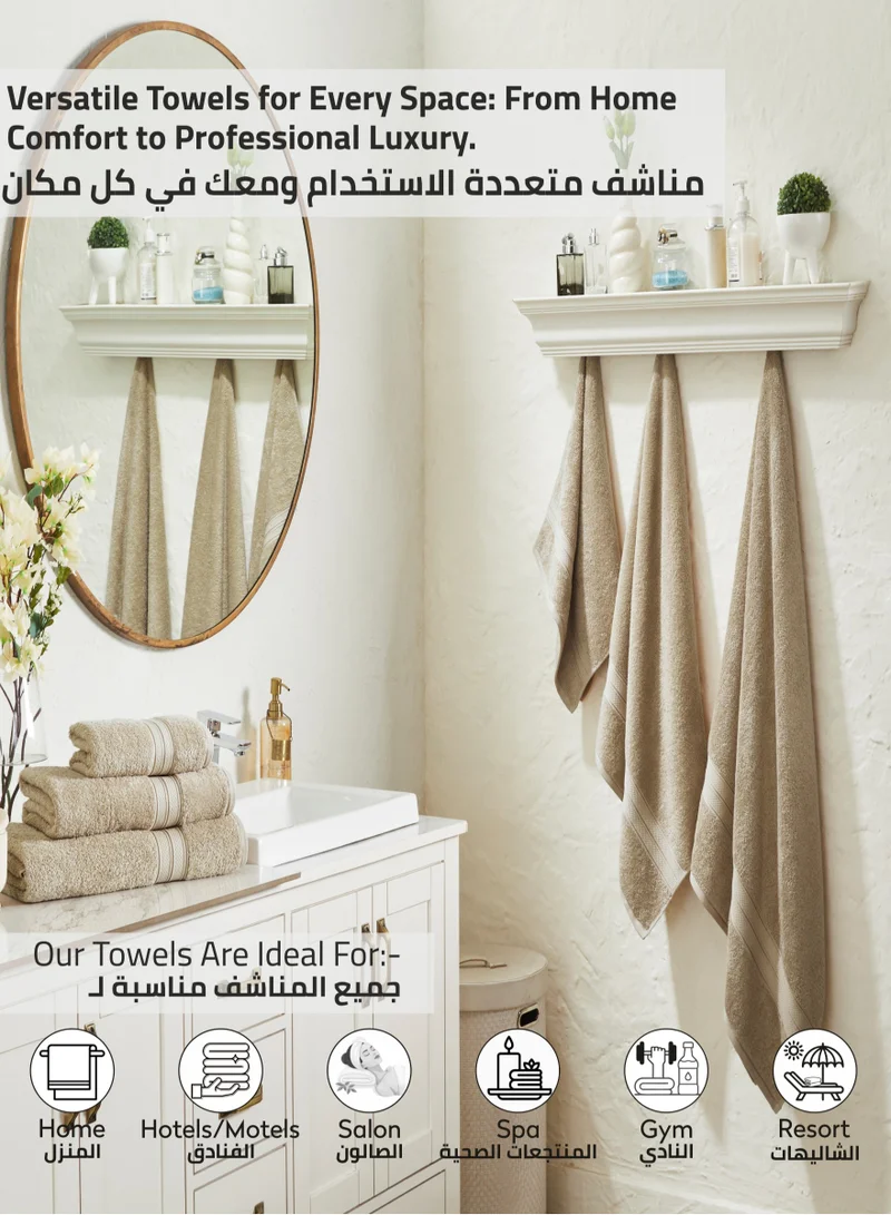 Donetella Premium 100 % Combed Cotton 1-Pcs Bath Towel (70 X 140 CM) 600 GSM Large Towel, Highly Absorbent, Quick Dry,Best Towel for Bathroom, Spa And Hotel,Light Beige