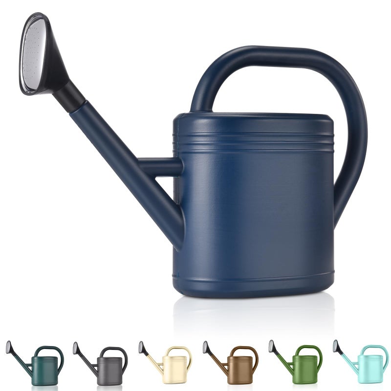 NERUB Watering Can 1 Gallon for Indoor Plants, Garden, Outdoor Plant House Flower, Gallon Large Long Spout with Sprinkler Head (Blue) - Image 1