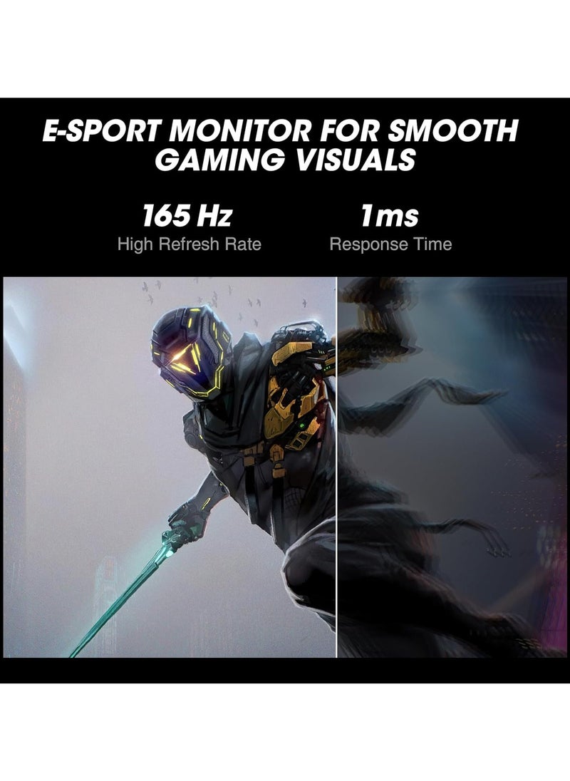 KOORUI - 24-Inch Gaming Monitor, Computer Screen HDMI, 165Hz, 1080p, 1ms, IPS, FreeSync, Compatible G-sync, Tilt Adjustable, Eye Care, VESA Wall Mountable (FHD 1920x1080, DisplayPort) 24E3 - Image 1