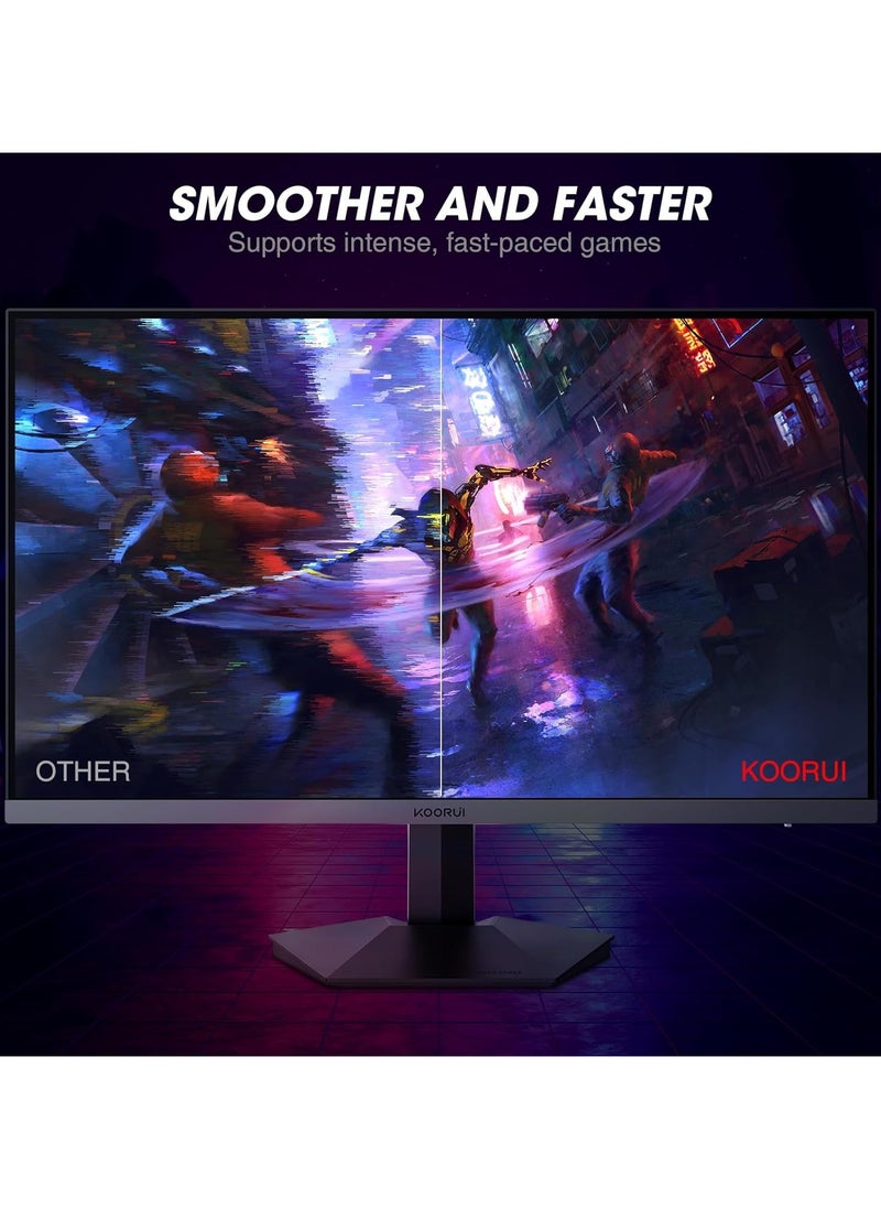 KOORUI - 24-Inch Gaming Monitor, Computer Screen HDMI, 165Hz, 1080p, 1ms, IPS, FreeSync, Compatible G-sync, Tilt Adjustable, Eye Care, VESA Wall Mountable (FHD 1920x1080, DisplayPort) 24E3 - Image 1