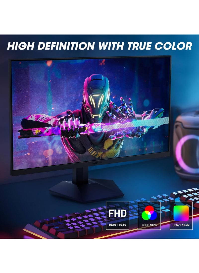 KOORUI - 24-Inch Gaming Monitor, Computer Screen HDMI, 165Hz, 1080p, 1ms, IPS, FreeSync, Compatible G-sync, Tilt Adjustable, Eye Care, VESA Wall Mountable (FHD 1920x1080, DisplayPort) 24E3 - Image 1