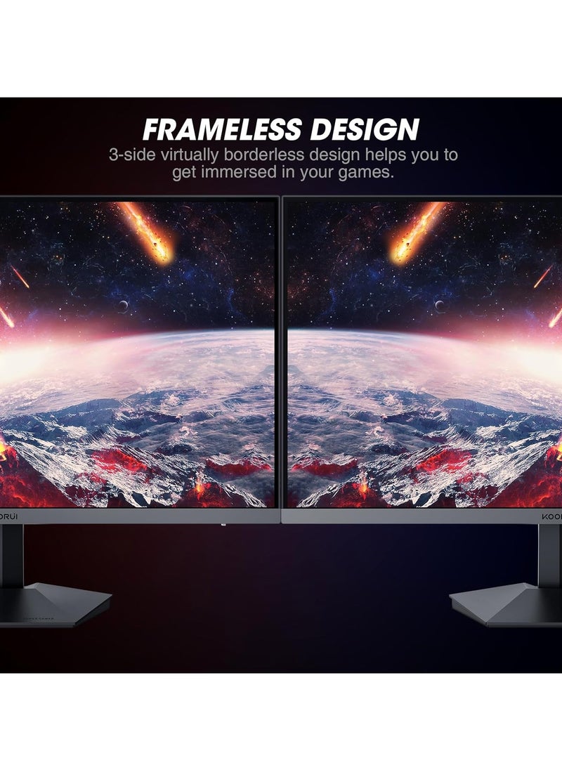 KOORUI - 24-Inch Gaming Monitor, Computer Screen HDMI, 165Hz, 1080p, 1ms, IPS, FreeSync, Compatible G-sync, Tilt Adjustable, Eye Care, VESA Wall Mountable (FHD 1920x1080, DisplayPort) 24E3 - Image 1