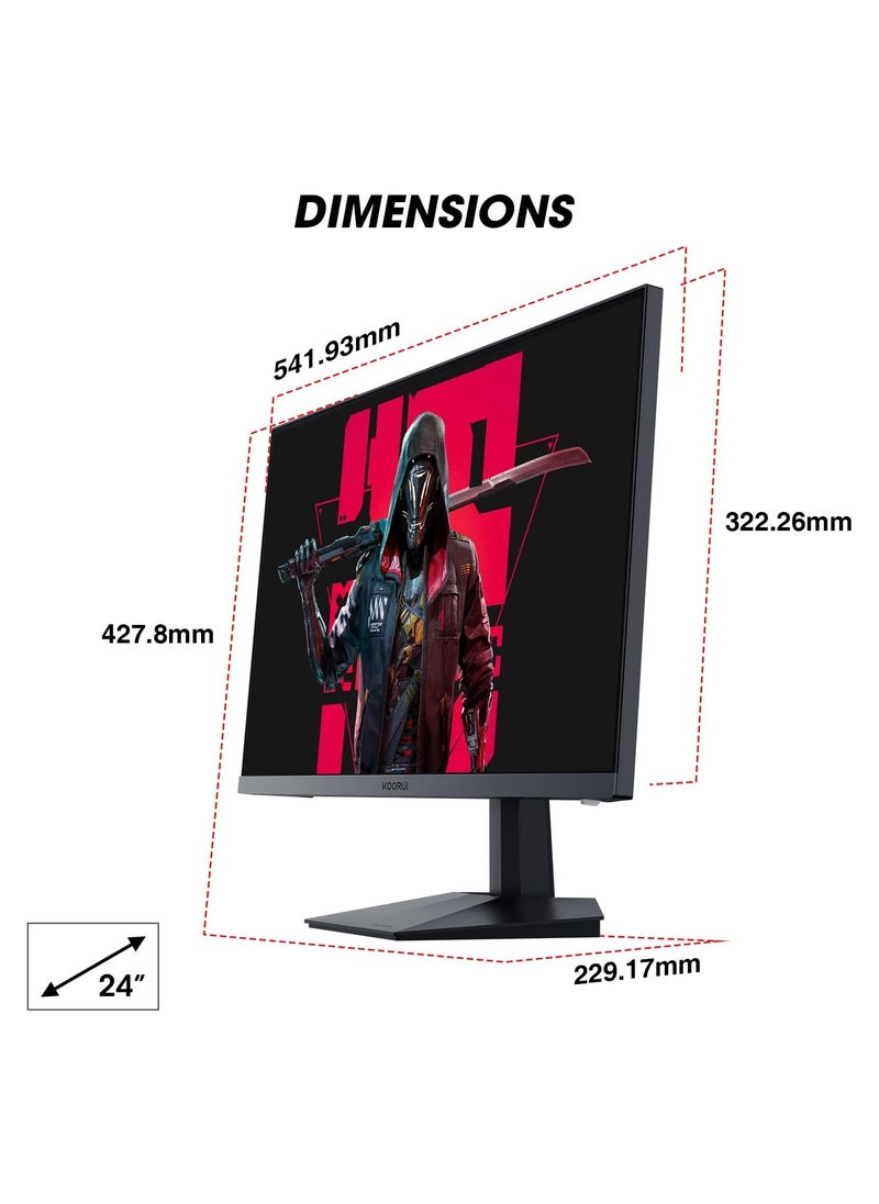 KOORUI - 24-Inch Gaming Monitor, Computer Screen HDMI, 165Hz, 1080p, 1ms, IPS, FreeSync, Compatible G-sync, Tilt Adjustable, Eye Care, VESA Wall Mountable (FHD 1920x1080, DisplayPort) 24E3 - Image 1