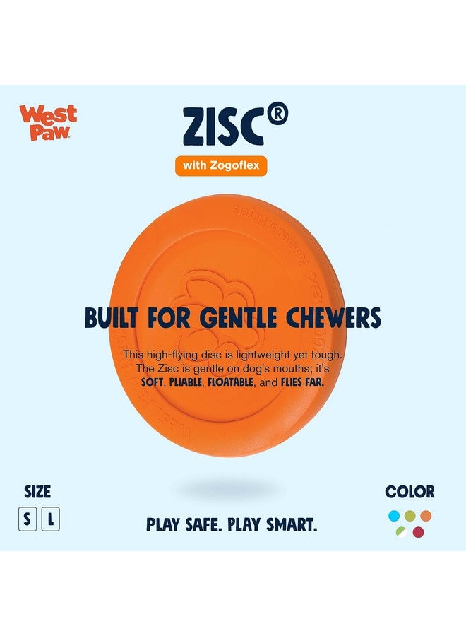 ويست باو Zogoflex Zisc Dog Flying Disc، قرص طائر هوائي عالي الارتفاع للكلاب والجراء - خفيف الوزن، قرص عائم للإحضار، شد الحبل، الإمساك، اللعب - يعمل كوعاء طعام/ماء، كبير 8.5 بوصة، برتقالي - Image 2