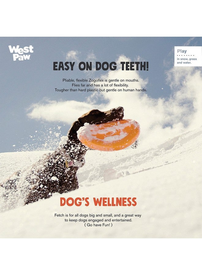 ويست باو Zogoflex Zisc Dog Flying Disc، قرص طائر هوائي عالي الارتفاع للكلاب والجراء - خفيف الوزن، قرص عائم للإحضار، شد الحبل، الإمساك، اللعب - يعمل كوعاء طعام/ماء، كبير 8.5 بوصة، برتقالي - Image 4
