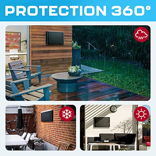 Garnetics Outdoor TV Cover 24 Inch – Waterproof, Weatherproof TV Enclosures with Smart Shield Screen Protectors, Ideal for Outdoor Use, Moving, and Storage - Black - Image 4