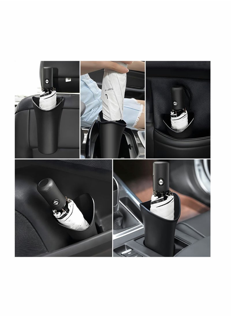 Car Trash Can 2 Pack Hanging Waste BasketWaterproof Can with Seat Headrest Hooks Garbage bin Cylinder Storage Holders Container Multipurpose Umbrella Holder for