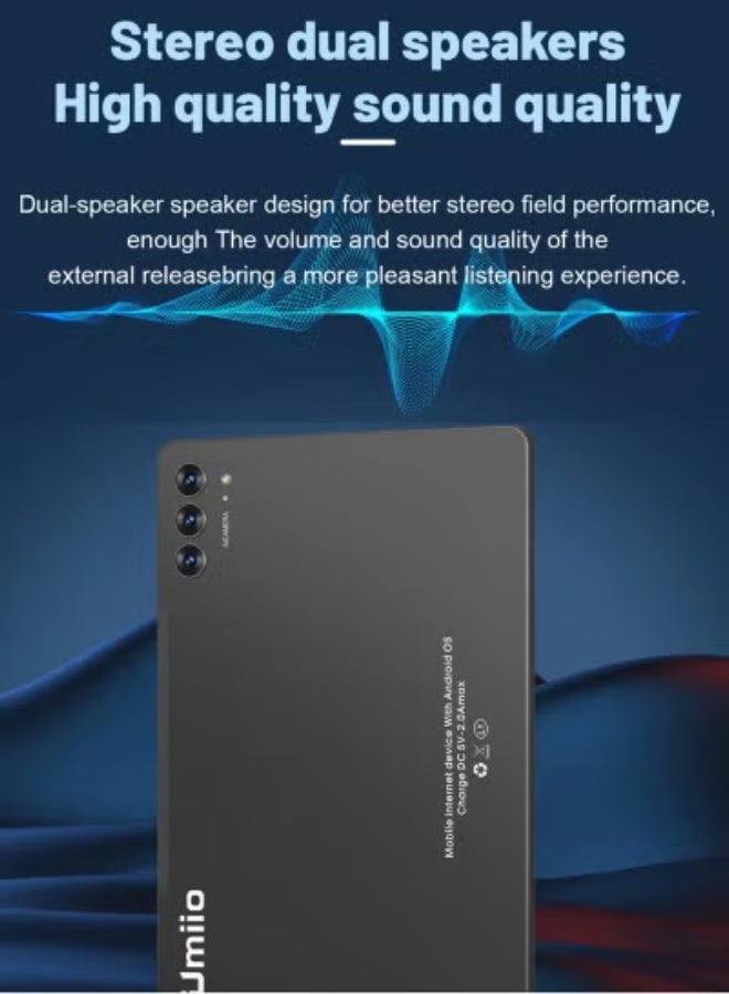 Umiio Android 11-Inch Slim Smart Tablet PC with HD Display – 12GB RAM 512GB ROM, Dual SIM 5G + WiFi, Dual Camera, Long Battery, Keyboard + Mouse + Cover | Portable Study, Work & Entertainment Tab – Grey - Image 4