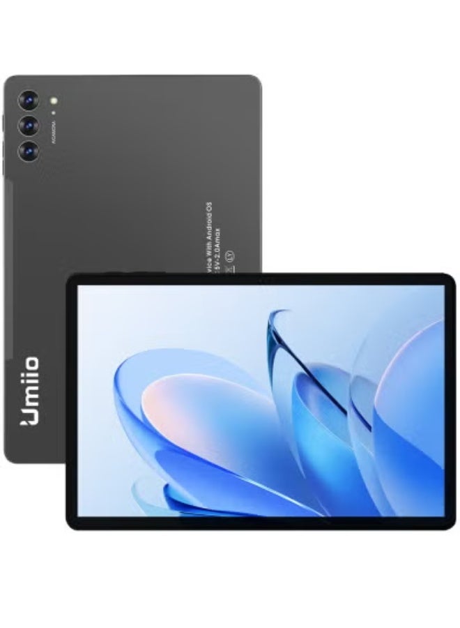 Umiio Android 11-Inch Slim Smart Tablet PC with HD Display – 12GB RAM 512GB ROM, Dual SIM 5G + WiFi, Dual Camera, Long Battery, Keyboard + Mouse + Cover | Portable Study, Work & Entertainment Tab – Grey - Image 1