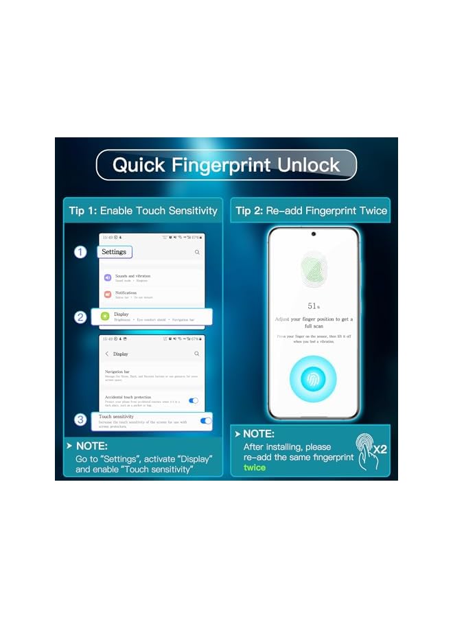 Jetech Screen Protector For Samsung Galaxy S24 5G 6.2 Inch With Camera Lens Protector Tempered Glass Film Fingerprint Id Compatible Hd Clear 2 Pack Each - Image 2