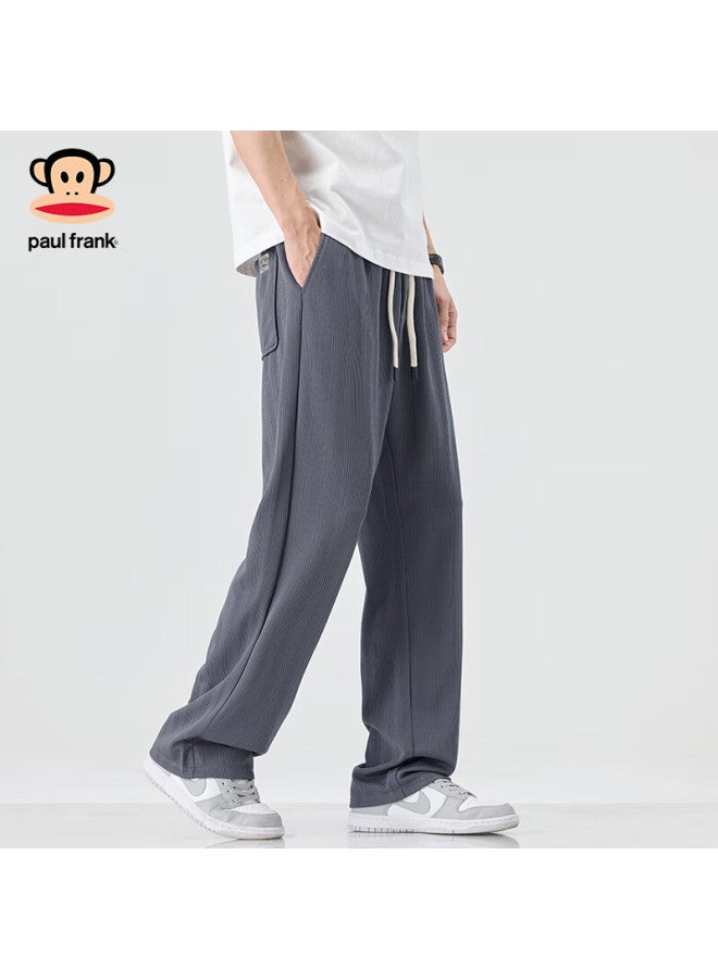 Paul Frank Casual Pants For Men, Spring And Autumn American Trendy Straight-leg Trousers, Wheat-patterned Pants, Versatile Style, Coffee Color, 4XL - Image 3