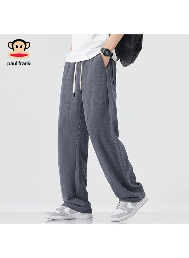 Paul Frank Casual Pants For Men, Spring And Autumn American Trendy Straight-leg Trousers, Wheat-patterned Pants, Versatile Style, Coffee Color, 4XL - Image 2