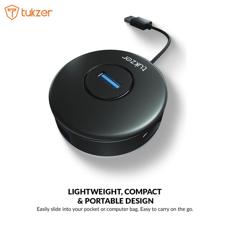 tuKZer 4-Ports USB A to USB 3.0 HUB with High-Speed Data Transfer & Fast Charging| Compatible for MacBook, Mac Mini, iMac Pro, Microsoft Surface, UltraBooks, Laptops, Notebooks & Desktops (Black) - Image 5