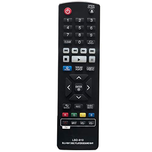 WINFLIKE New Remote LBD-910 for LG DVD Blu-ray Player BP735 BPM33 BPM331 BPM331N BPM53 BPM53N BPM54 BPM54N BPM55 BPM55N UBK90 BP330 BP530 BP135 BP300 BP340 B0540N BH5140S BP330 BP330N BP530 BP540 BP550 BP550N - Image 1