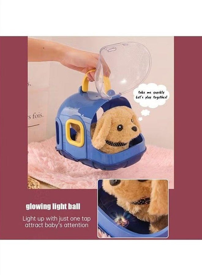 Children's Toys, Cute Pet Dogs And Dog Cages, Walking Calls, Electronic Toys, Interactive Birthday Gifts For Children And Babies, Made Of High-Quality Plush Materials, Comfortable And Soft, Smooth And Odorless, Non-Toxic, Golden Retriever  - Image 3