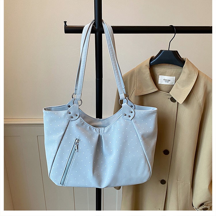 2026 New Korean Style Polka Dot Sweet Tote Bag, Large Capacity Shoulder Bag - Image 2