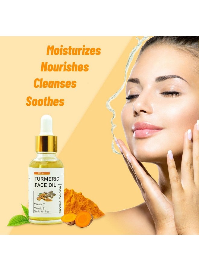 Mr.A طقم صابون الكركم 2 قطعة وزيت الكركم للوجه والجسم بمكونات طبيعية مع فيتامين C لتنظيف وترطيب وتهدئة البشرة طقم العناية بالبشرة بالكركم لجميع أنواع البشرة - Image 4