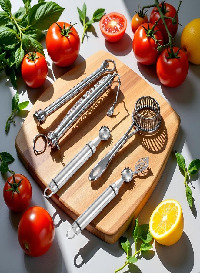 Tnyvm 2Pcs Silver Stainless Steel Strawberry Huller Multi-Function Stainless Corer and Pitter Remover for Strawberry, Practical Kitchen Tool, Fruit and Vegetable Corers - Image 4