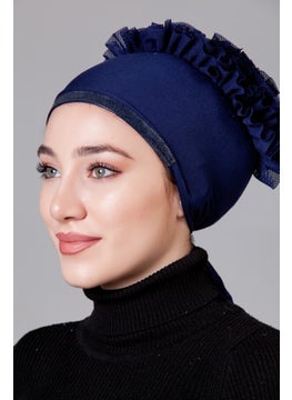 Nanak قبعة غير قابلة للانزلاق مزخرفة من ليكرا باللون الأزرق navy  - Image 2