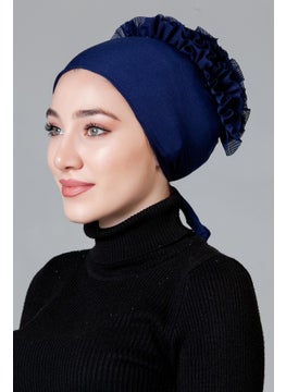 Nanak قبعة غير قابلة للانزلاق مزخرفة من ليكرا باللون الأزرق navy  - Image 4