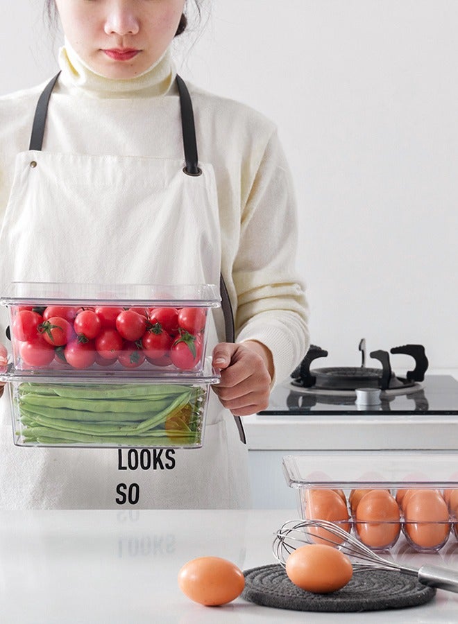 Morlife Stackable Refrigerator Organizer Bin with Lid（22.4x17.2x9.9cm） - Image 2