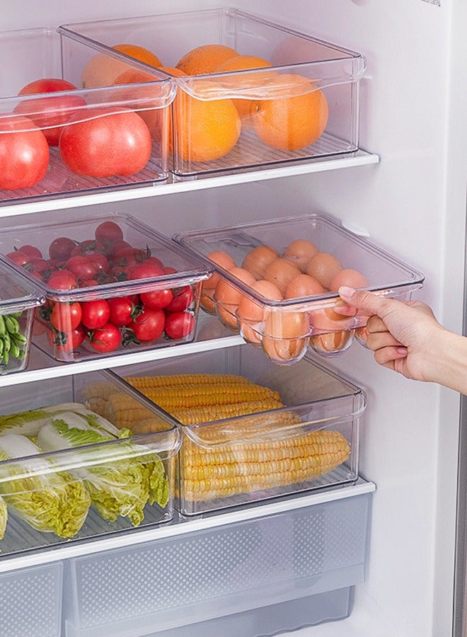 Morlife Stackable Refrigerator Organizer Bin with Lid（22.4x17.2x9.9cm） - Image 3