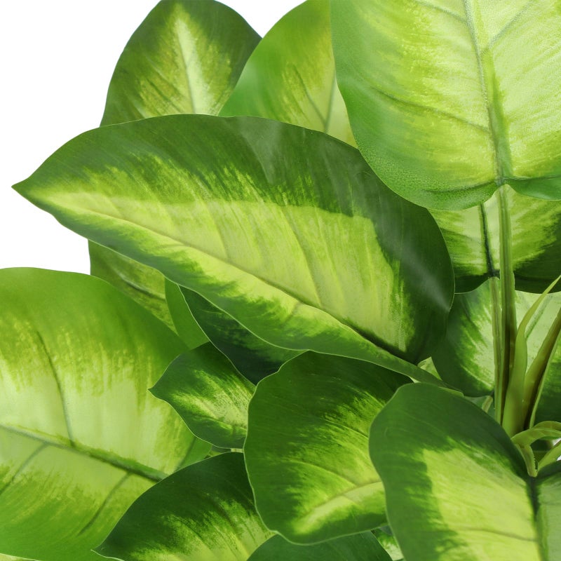 FLOWORLD Artificial Golden Dieffenbachia 4ft Tall Artificial Plants Indoor Decorative Silk Plants Potted Faux Tropical Tree Lifelike House Floor Large Fake Tree for Home Living Room - Image 2
