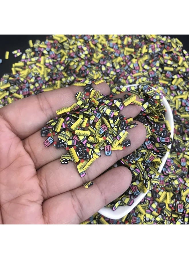 PrettyG 50g/Pack Mixes School Series Slices Supplies Polymer Soft Clay Fimo DIY Decoration for Resin Nail Art Slime Cake Dessert - Image 5