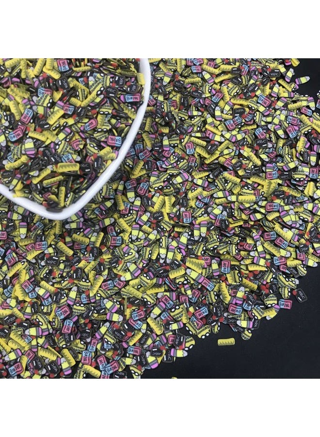 PrettyG 50g/Pack Mixes School Series Slices Supplies Polymer Soft Clay Fimo DIY Decoration for Resin Nail Art Slime Cake Dessert - Image 4