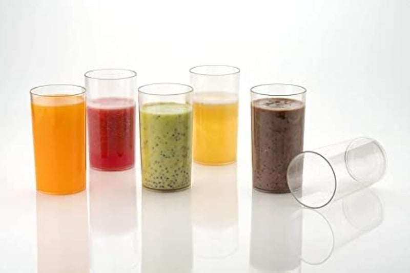 AWICKTIK 6 Pcs Unbreakable Transparent BPA Free Food Grade Plastic Fiber Drinking Water Glass Set, Juice Glass, Cocktail, Lassi, Soda, Milkshake, Beer Glass, Wine Glass Set 300 ml - Image 4