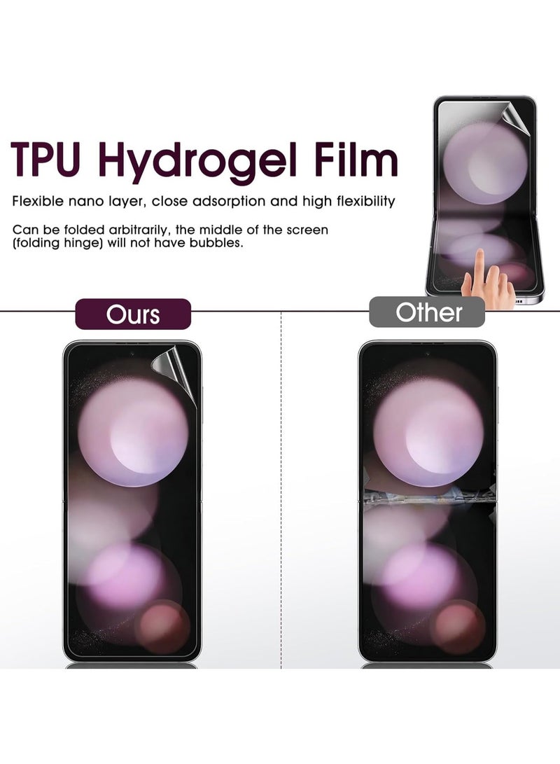 4 in 1 Screen Protector for Samsung Galaxy Z Flip 7, Inside TPU Hydrogel Film+Lens Film+ Front/Back HD Clarity Screen Protector for Samsung Galaxy Z Flip 7-6.9", Touch Sensitive, HD-Ultra Thin Soft TPU - Image 3