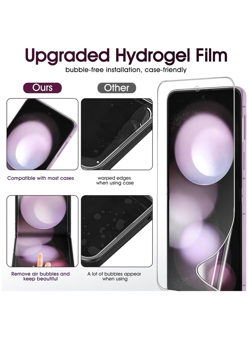 4 in 1 Screen Protector for Samsung Galaxy Z Flip 7, Inside TPU Hydrogel Film+Lens Film+ Front/Back HD Clarity Screen Protector for Samsung Galaxy Z Flip 7-6.9", Touch Sensitive, HD-Ultra Thin Soft TPU - Image 4