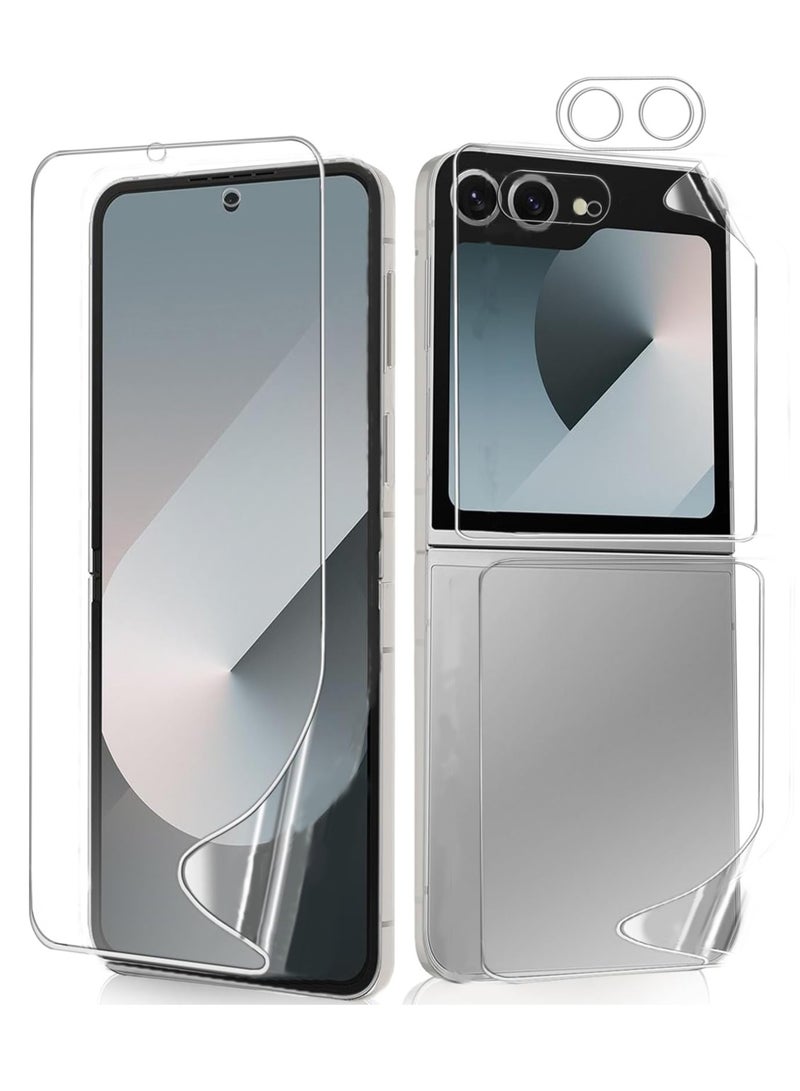 4 in 1 Screen Protector for Samsung Galaxy Z Flip 7, Inside TPU Hydrogel Film+Lens Film+ Front/Back HD Clarity Screen Protector for Samsung Galaxy Z Flip 7-6.9", Touch Sensitive, HD-Ultra Thin Soft TPU - Image 1