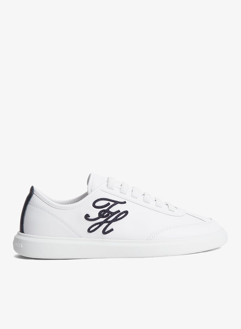 TOMMY HILFIGER Logo Lightweight Leather Court Trainers - Image 1