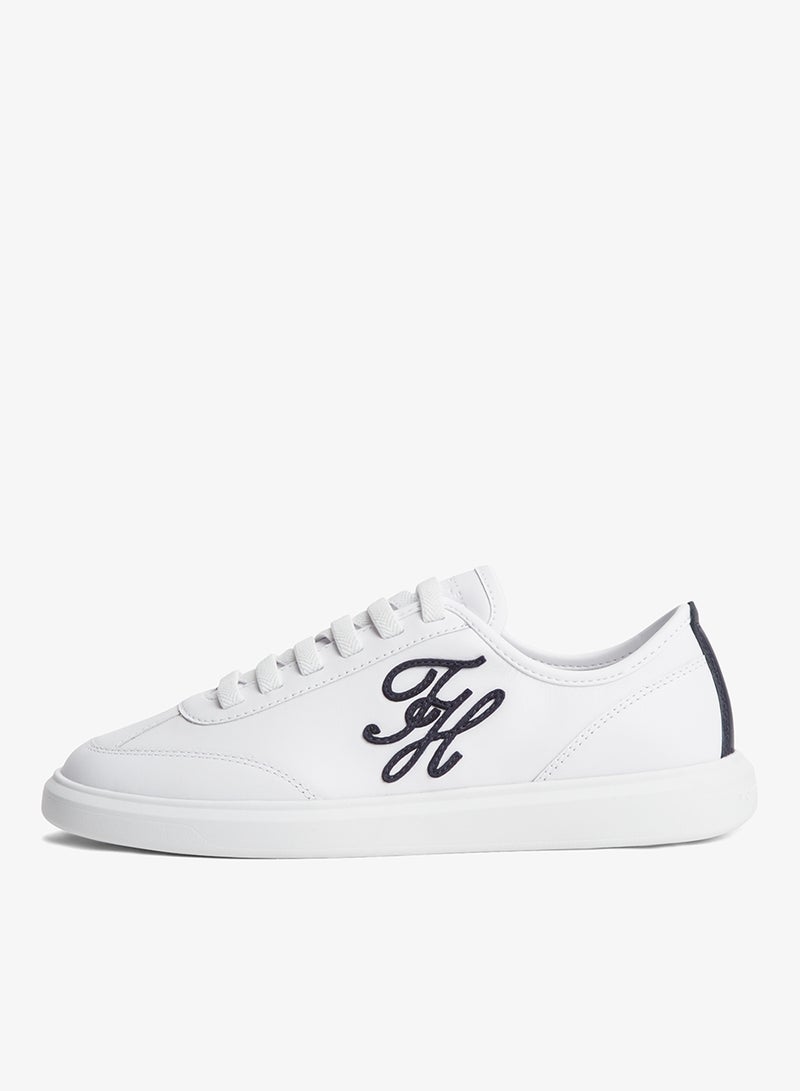 TOMMY HILFIGER Logo Lightweight Leather Court Trainers - Image 2