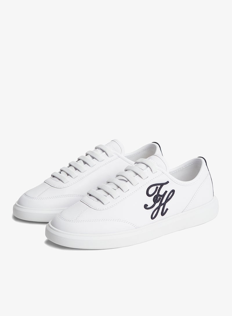 TOMMY HILFIGER Logo Lightweight Leather Court Trainers - Image 4