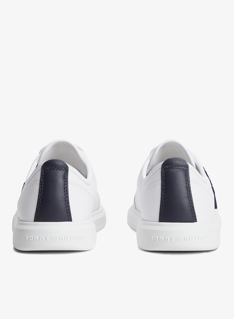 TOMMY HILFIGER Logo Lightweight Leather Court Trainers - Image 3
