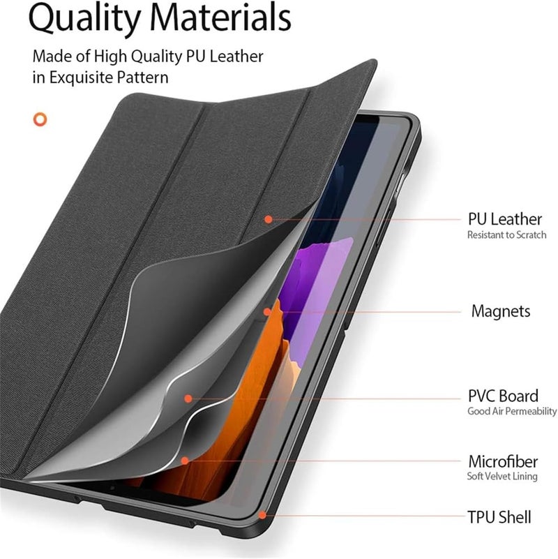 موتيم جراب مغناطيسي من الجلد الصناعي خفيف الوزن فائق النحافة مع حامل، جراب فوليو، متعدد الزوايا، وظيفة الإيقاظ/السكون التلقائي لجهاز سامسونج تاب S9 ألترا/S8 ألترا، أسود - Image 2