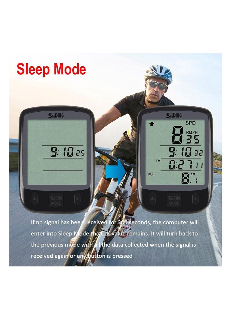 SunDING - Mountain Bike Road Bicycle Wireless Stopwatch Multifunctional Interface Waterproof Tachometer Riding Equipment Speedometer - Image 1