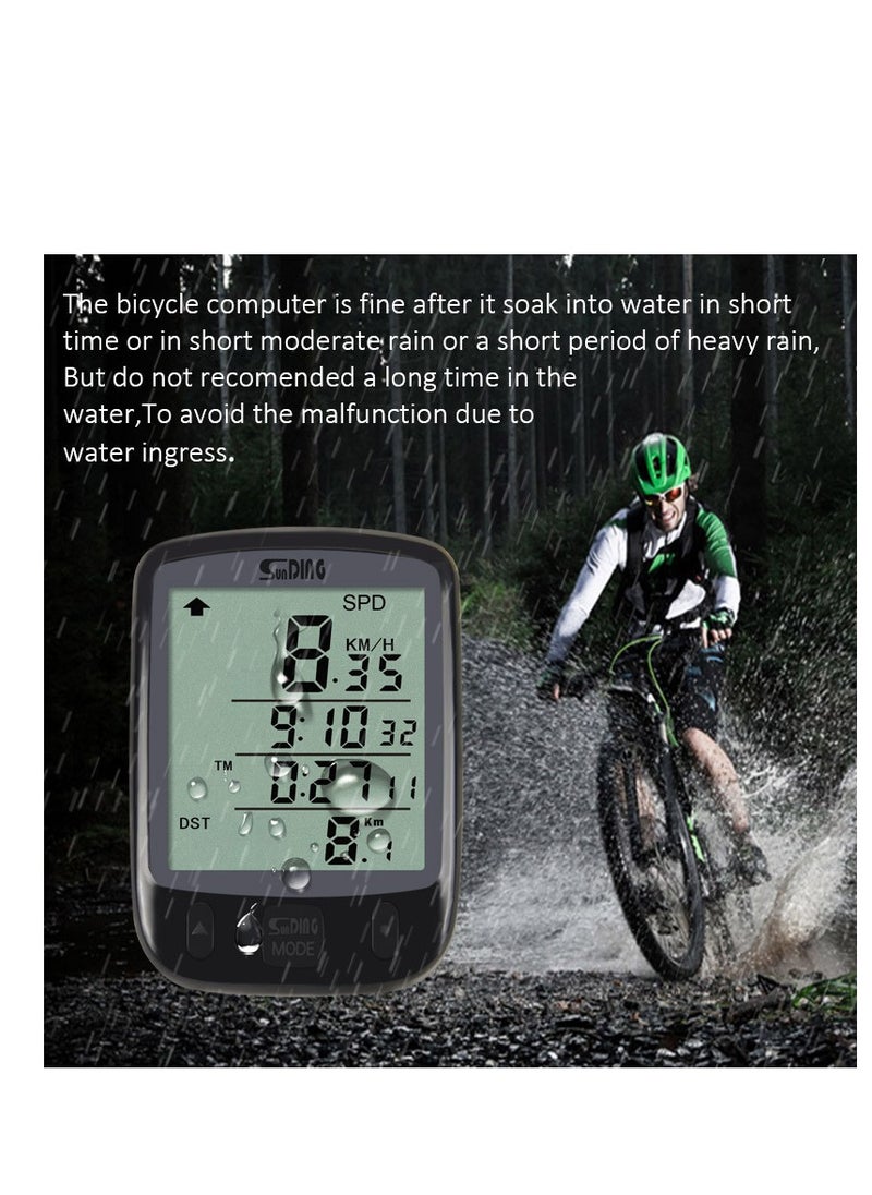SunDING - Mountain Bike Road Bicycle Wireless Stopwatch Multifunctional Interface Waterproof Tachometer Riding Equipment Speedometer - Image 1