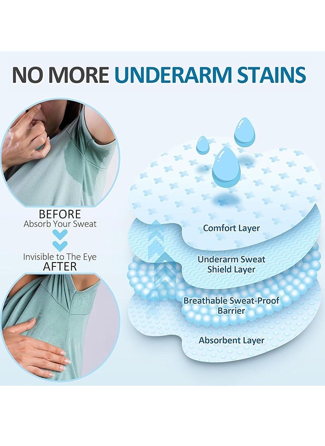 Farahom 100 PCS Underarm Sweat Pads, Armpit Sweat Pads for Women and Men, Disposable Armpit Pads for Sweating Women, Non-Visible Comfortable Unflavored Armpit Protection  - Image 3