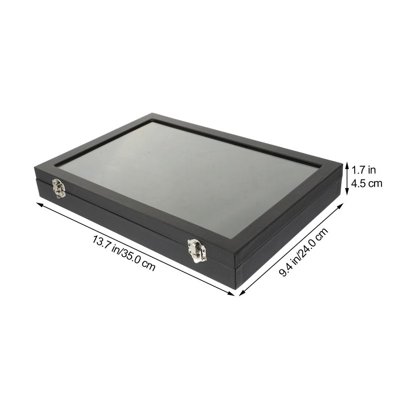 Large Capacity Portable Jewelry Display Case With Window Black Mixed Tray Organizer For Rings Necklaces - Image 3