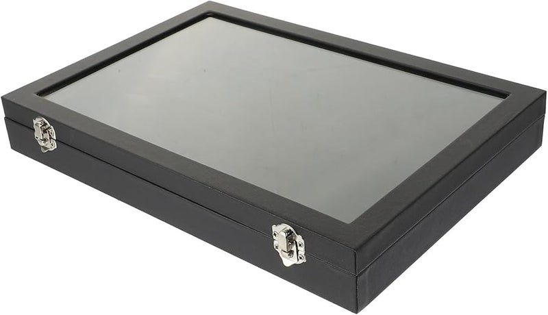 Large Capacity Portable Jewelry Display Case With Window Black Mixed Tray Organizer For Rings Necklaces - Image 1